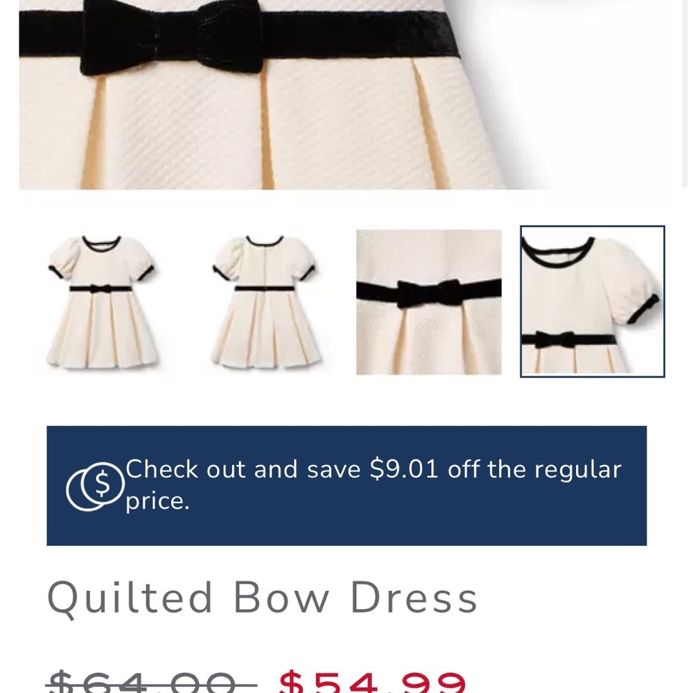 Janie and Jack Ivory Dress with Black Accents - Picture 4 of 4